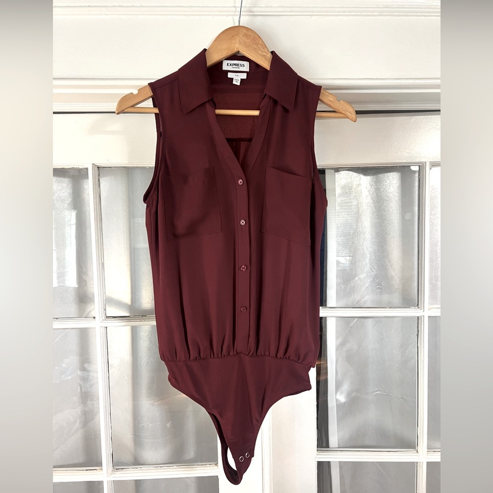 Express Sleeveless Portofino Thong Bodysuit - Slim Fit